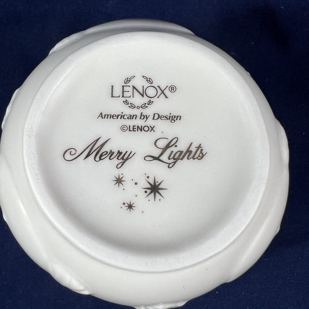 Lenox Merry Lights Christmas Snowman Tea Light Votive Candle Holder Gold Trim - Picture 2 of 5